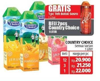 Promo Harga COUNTRY CHOICE Jus Buah All Variants 1000 ml - Lotte Grosir