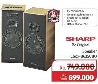 Promo Harga SHARP CBOX-B635UBO | Active Speaker Wooden Walnut Design  - Lotte Grosir