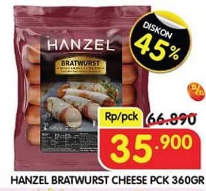 Promo Harga Hanzel Bratwurst Cheese 360 gr - Superindo