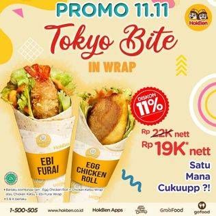 Promo Harga HokBen Tokyo Bite In Wrap Ebi Furai, Egg Chicken Roll, Chicken Katsu  - HokBen