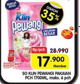 Promo Harga So Klin Pewangi All Variants 1700 ml - Superindo