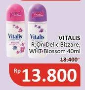 Promo Harga VITALIS Fragranced Deodorant Roll On Bizarre, White Blossom 40 ml - Alfamidi