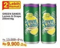 Promo Harga Green Sands Minuman Soda Lemon Grape 250 ml - Indomaret