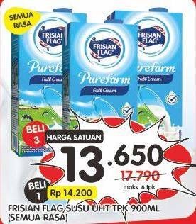 Promo Harga FRISIAN FLAG Susu UHT Purefarm All Variants 900 ml - Superindo