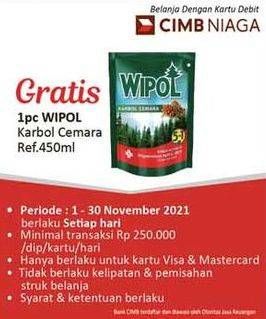 Promo Harga WIPOL Karbol Wangi Cemara 450 ml - Alfamidi