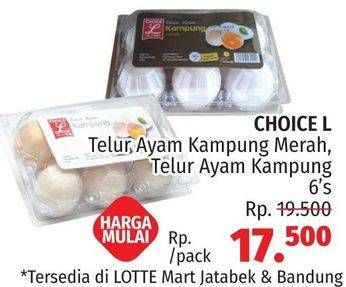 Promo Harga Choice L Telur Ayam Kampung 6 pcs - LotteMart