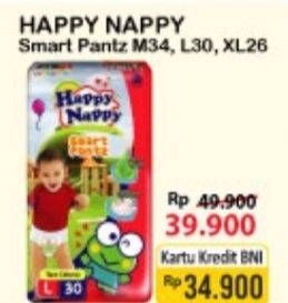 Promo Harga Happy Nappy Smart Pantz Diaper M34, L30, XL26  - Alfamart