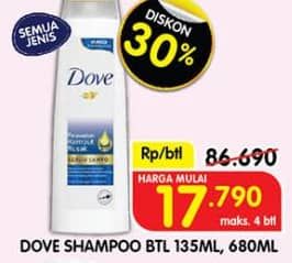 Promo Harga Dove Serum Sampo All Variants 135 ml - Superindo