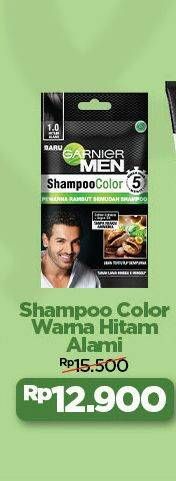 Promo Harga GARNIER MEN Shampoo Color Hitam Alami 10 ml - Alfamart