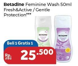 Promo Harga BETADINE Feminine Wash Fresh Active Lemon Verbana, Gentle Protection Immortelle 50 ml - Carrefour