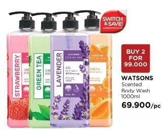 Promo Harga WATSONS Scented Body Wash per 2 botol 1000 ml - Watsons
