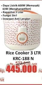 Promo Harga Kirin Rice Cooker KRC 188 N  - Hari Hari