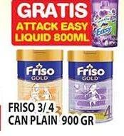 Promo Harga FRISO Gold 3/4 Susu Pertumbuhan Plain 900 gr - Hypermart