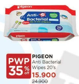 Promo Harga PIGEON Baby Wipes Anti Bacterial 20 sheet - Watsons