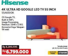 Promo Harga Hisense 55A650OK | 4K Ultra HD Google LED TV 55 Inch  - COURTS