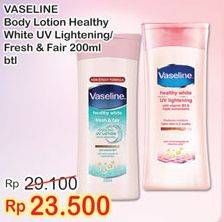 Promo Harga VASELINE Body Lotion Fresh Fair, Healthy White 200 ml - Indomaret