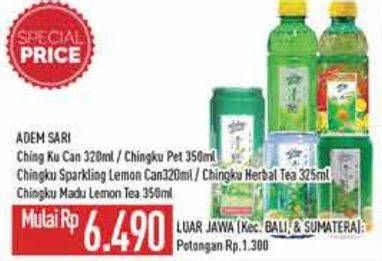 Promo Harga Adem Sari Ching Ku Sparkling Herbal Lemon, Herbal Tea, Madu Lemon Tea 320 ml - Hypermart