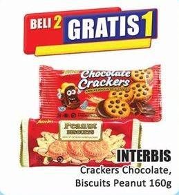 Promo Harga INTERBIS Crackers Chocolate, Biscuit Peanut 160g  - Hari Hari