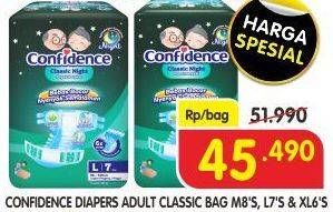 Promo Harga Confidence Adult Diapers Classic Night XL6, L7, M8 6 pcs - Superindo