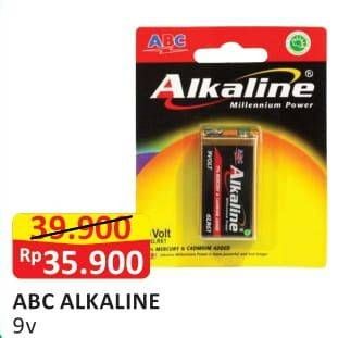 Promo Harga ABC Battery Alkaline 9V/6LR61 1 pcs - Alfamart