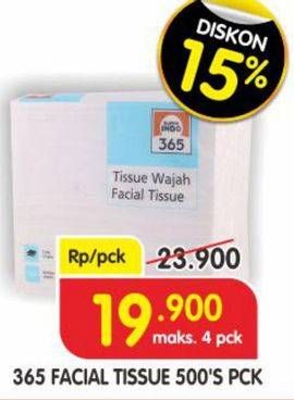 Promo Harga 365 Facial Tissue 500 sheet - Superindo