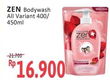 Promo Harga ZEN Anti Bacterial Body Wash All Variants 400 ml - Alfamidi