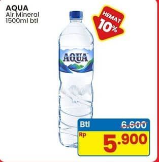 Promo Harga Aqua Air Mineral 1500 ml - Indomaret