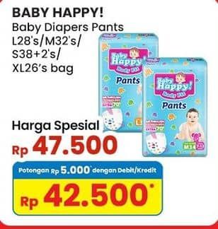 Promo Harga Baby Happy Body Fit Pants L28, M32, S38+2, XL26 26 pcs - Indomaret