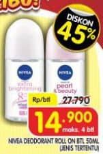 Promo Harga Nivea Deo Roll On 50 ml - Superindo