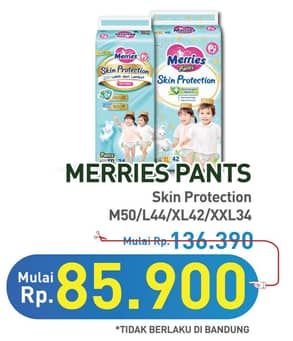 Promo Harga Merries Pants Skin Protection M50, L44, XL42, XXL34 34 pcs - Hypermart