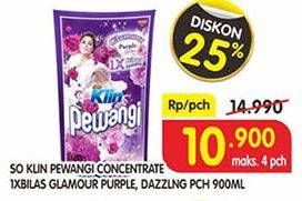 Promo Harga SO KLIN Softener Sekali Bilas Glamour Purple, Dazzling 900 ml - Superindo
