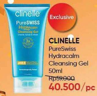 Promo Harga CLINELLE PureSwiss Hydracalm Cleansing Gel 50 ml - Guardian