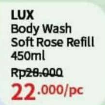 Promo Harga LUX Botanicals Body Wash Soft Rose 450 ml - Guardian