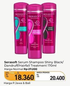 Promo Harga Serasoft Shampoo Shiny Black, Anti Dandruff, Hairfall Treatment 170 ml - Carrefour