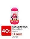 Promo Harga Eskulin Kids Hair & Body Wash 280 ml - Watsons