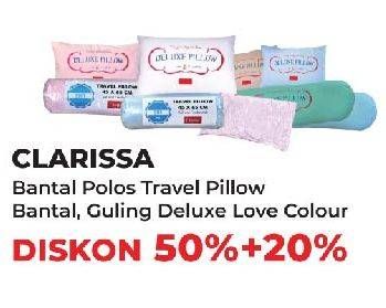 Promo Harga Clarissa Bantal, Guling Deluxe Love Colour/ Bantal Travel Pillow  - Yogya
