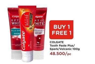 Promo Harga COLGATE Toothpaste Optic White Sparkling White, Volcanic Mineral, Plus Shine 100 gr - Watsons