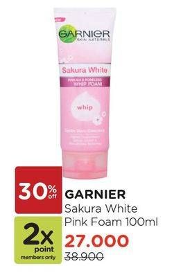 Promo Harga GARNIER Sakura White Foam Pinkish 100 ml - Watsons