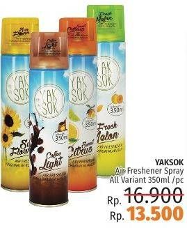 Promo Harga YAKSOK Air Freshner Spray All Variants 350 ml - LotteMart