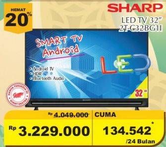 Promo Harga SHARP 2T-C32BG1 | LED TV 32 inch  - Giant