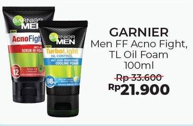 Promo Harga GARNIER MEN Facial Wash AcnoFight Foam, Turbolight Oil Foam 100 ml - Alfamart