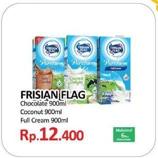 Promo Harga FRISIAN FLAG Susu UHT Purefarm Coconut, Cokelat, Full Cream 900 ml - Yogya