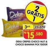 Promo Harga DUA KELINCI Deka Crepes Choco Nut, Choco Banana per 2 pcs 100 gr - Superindo