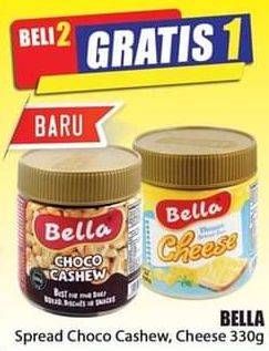 Promo Harga BELLA Spread Jam Choco Cashew, Cheese 330 gr - Hari Hari