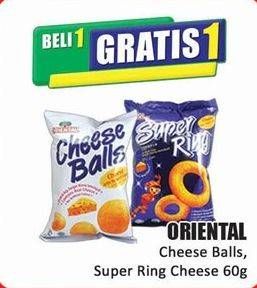 Promo Harga ORIENTAL Cheese Balls, Super Ring Cheese 60g  - Hari Hari