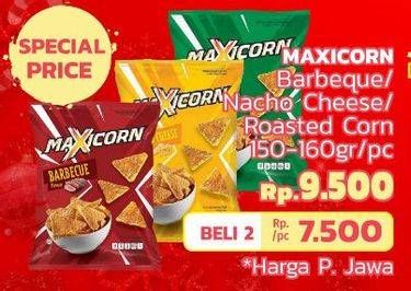 Promo Harga MAXICORN Snack Barbecue, Nacho Cheese, Roasted Corn 150 gr - LotteMart