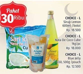 Promo Harga Paket 30rb (Choice L Syrup Lemon + Nata De Coco Cube + Blue Jelly)  - LotteMart