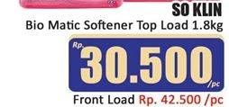 Promo Harga So Klin Biomatic Powder Detergent +Softener Front Load 1800 gr - Hari Hari