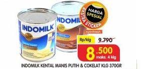 Promo Harga INDOMILK Susu Kental Manis Putih, Cokelat 370 gr - Superindo