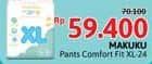 Promo Harga Makuku Comfort Fit Diapers Pants XL24 24 pcs - Alfamidi